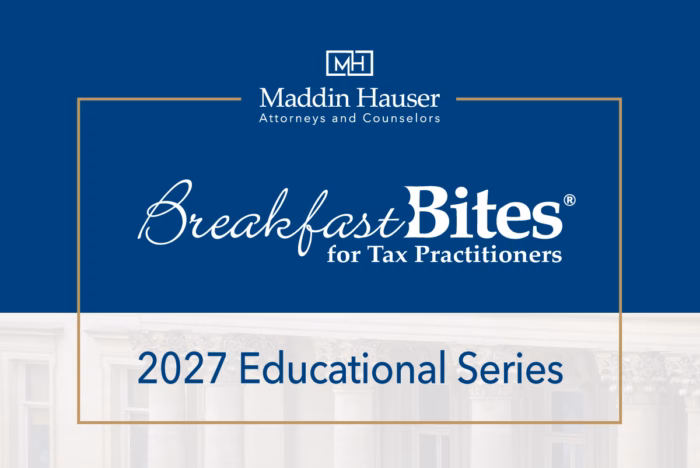 Maddin Hauser's 2027 Tax Breakfast Bites