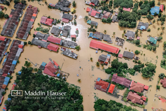 Flooded buildings image